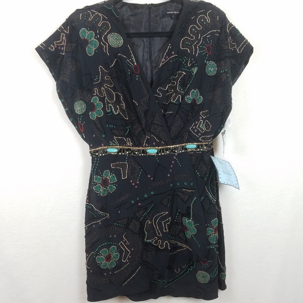 Nanette Lepore Beaded Black Cocktail Dress 6